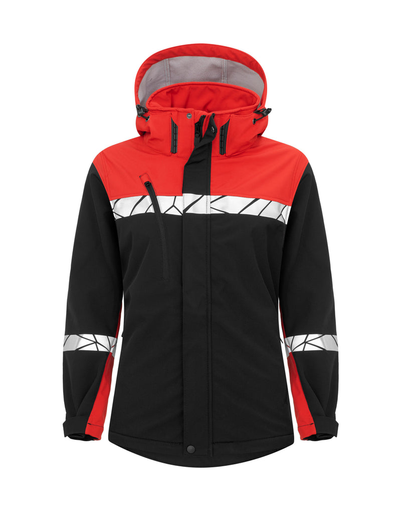 Pro-Job Progression 7417 Ladies Softshell Jacket - Black/Red