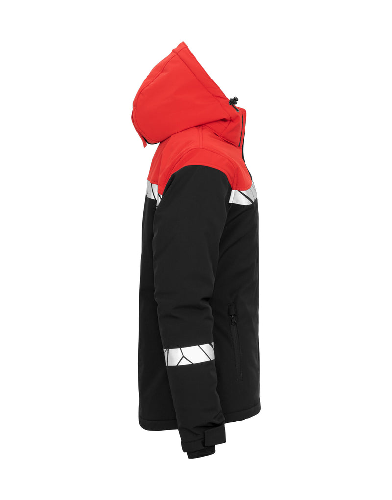 Pro-Job Progression 7418 Ladies Padded Softshell Jacket - Black/Red