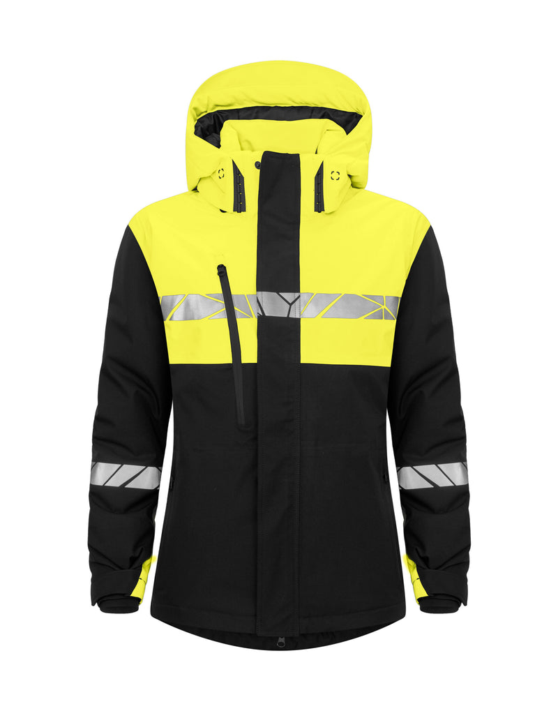 Pro-Job Progression 7420 Ladies Functional Padded Shell Jacket - Black/Yellow