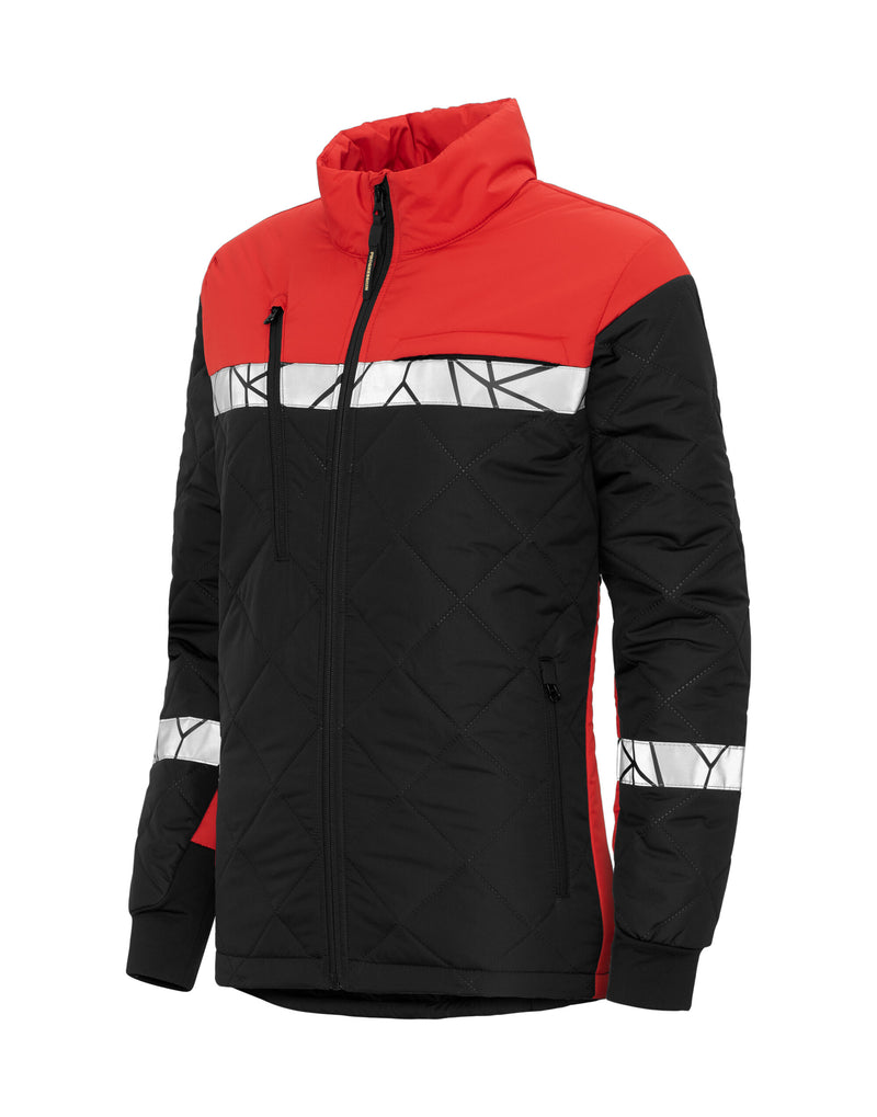 Pro-Job Progression 7421 Ladies Lightweight Quilted Jacket - Black/Red