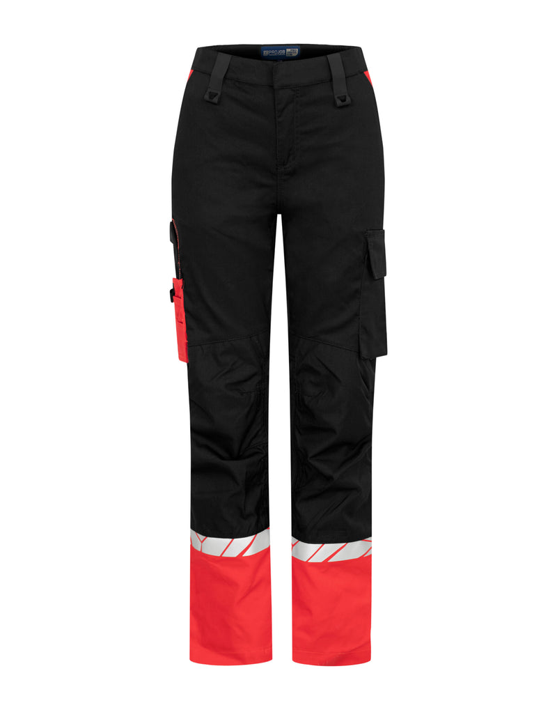 Pro-Job Progression 7512 Ladies Workpant Knee Protection - Black/Red