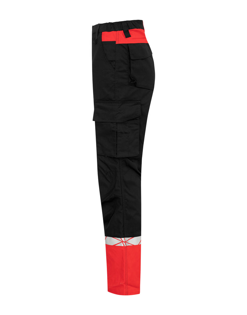 Pro-Job Progression 7512 Ladies Workpant Knee Protection - Black/Red