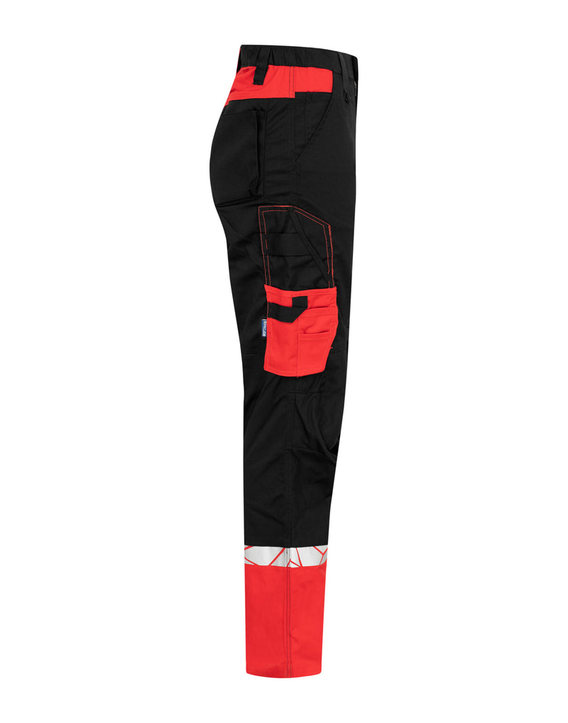 Pro-Job Progression 7512 Ladies Workpant Knee Protection - Black/Red