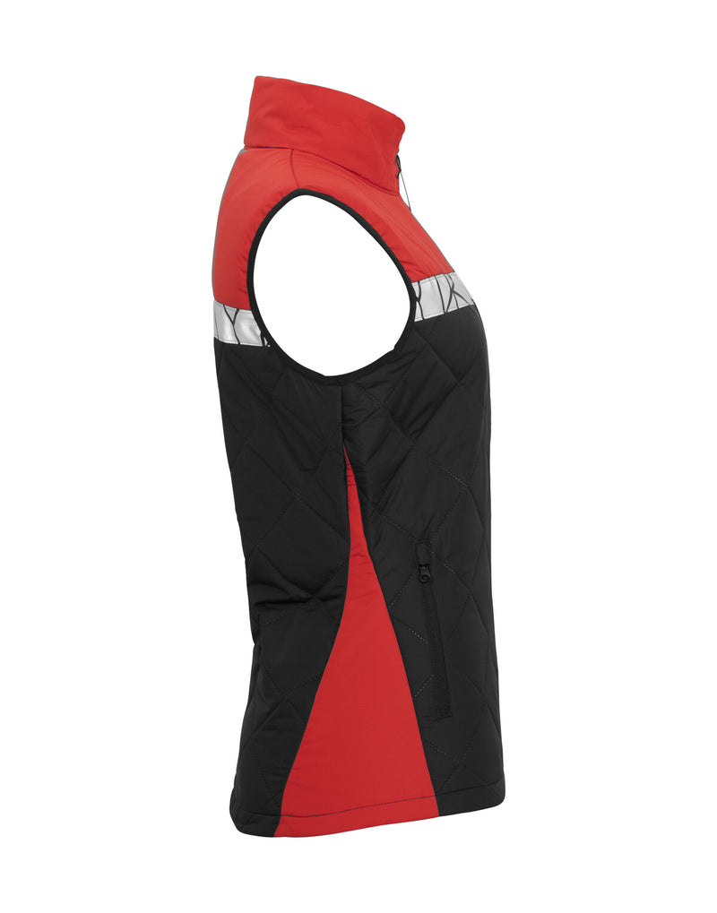 Pro-Job Progression 7701 Ladies Quilted Vest - Black/Red