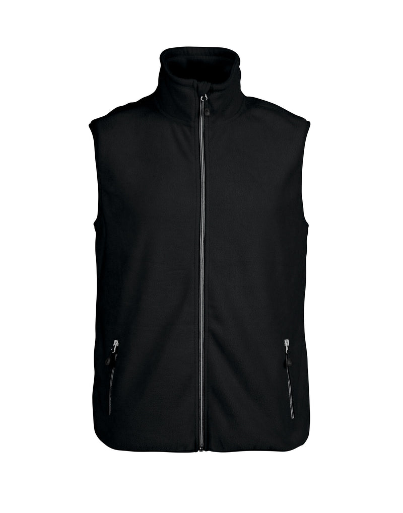 Printer Red Sideflip Fleece Vest - Black