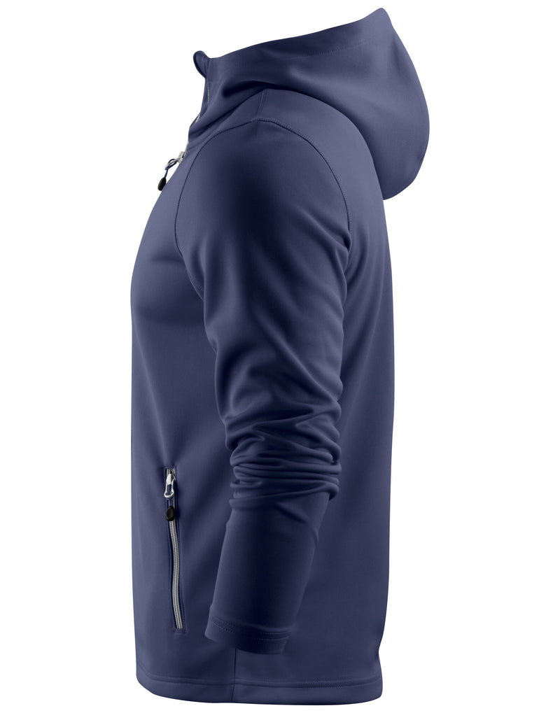 Printer Red Layback Full Zip Hoodie - Navy