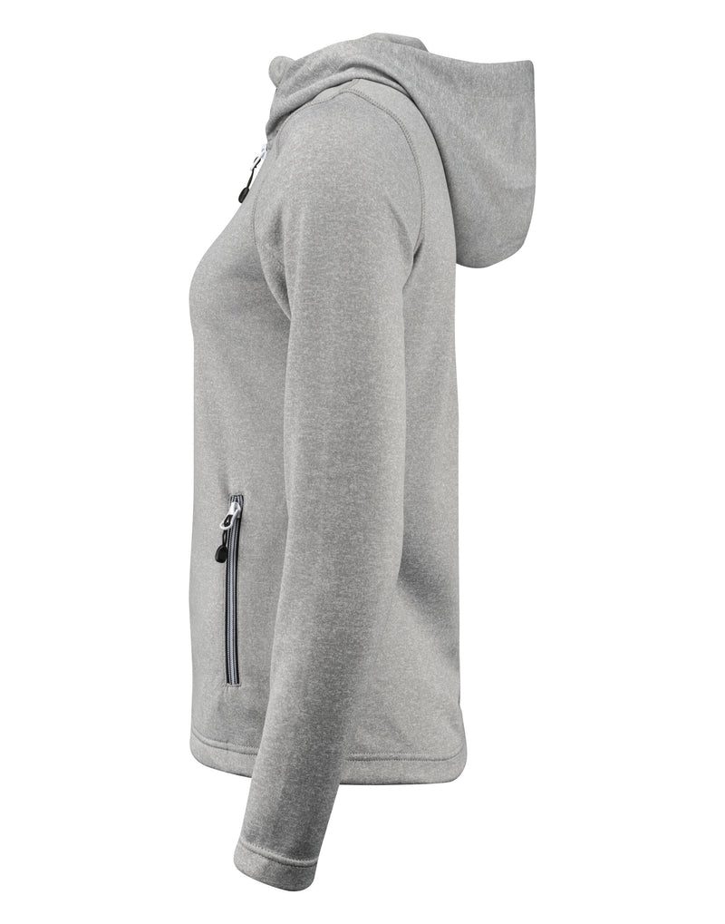 Printer Red Ladies Layback F/Z Hoodie - Grey Melange
