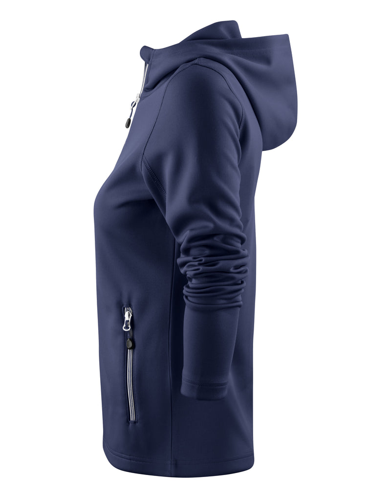 Printer Red Ladies Layback F/Z Hoodie - Navy