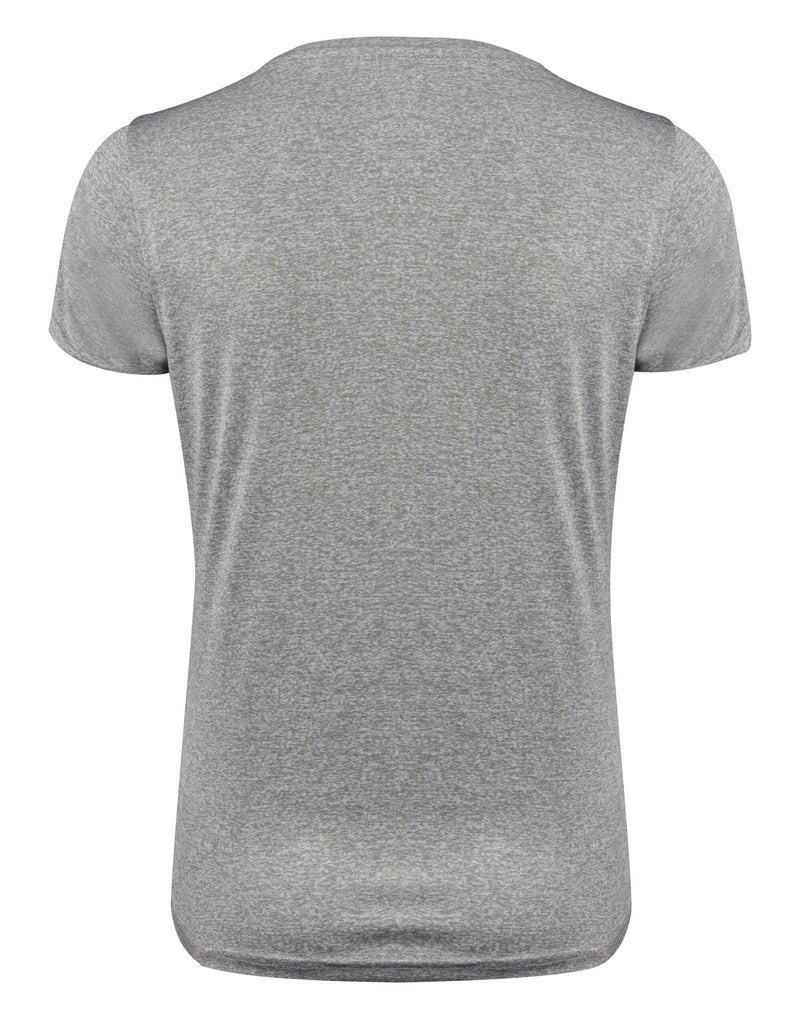 Printer Red Ladies Run Active T-Shirt - Grey Melange