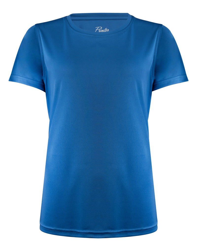 Printer Red Ladies Run Active T-Shirt - Bright Blue
