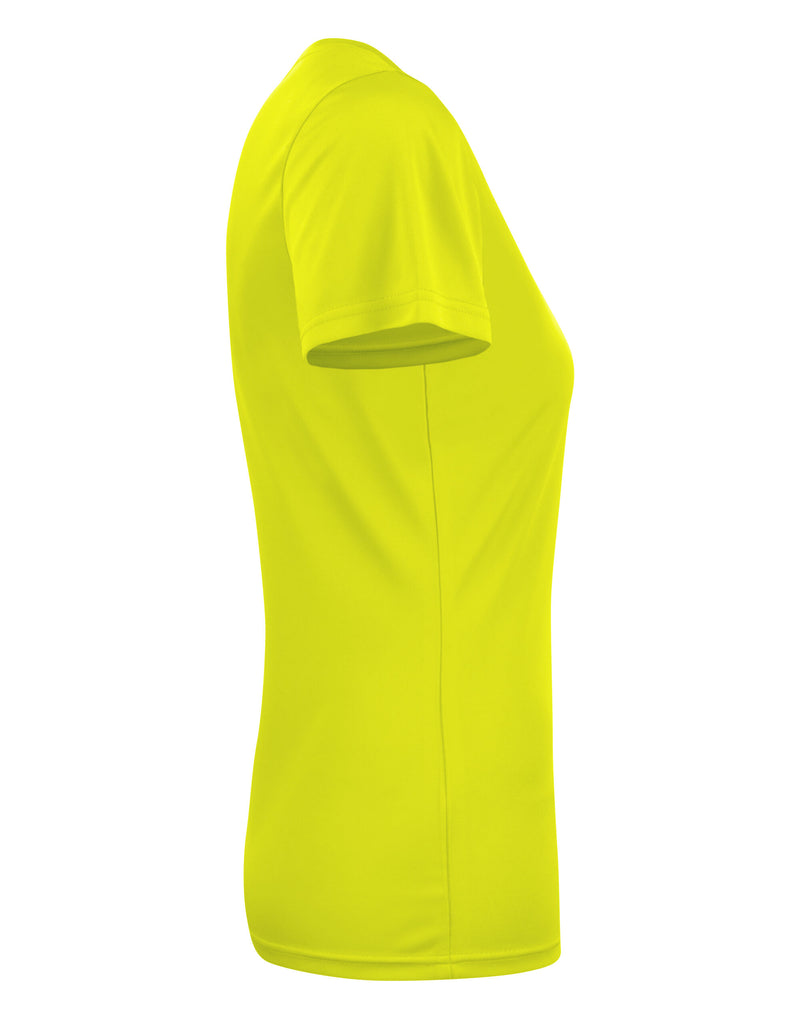 Printer Red Ladies Run Active T-Shirt - Bright Yellow