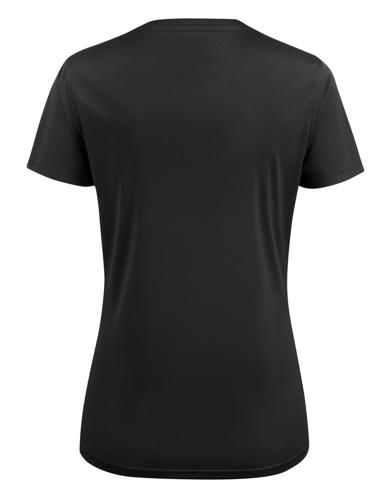 Printer Red Ladies Run Active T-Shirt - Black