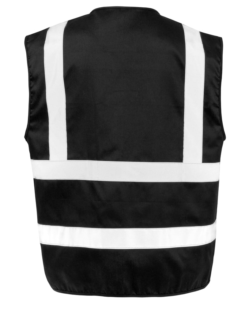 Work-Guard by Result Heavy Duty Polycotton Security Vest - Black