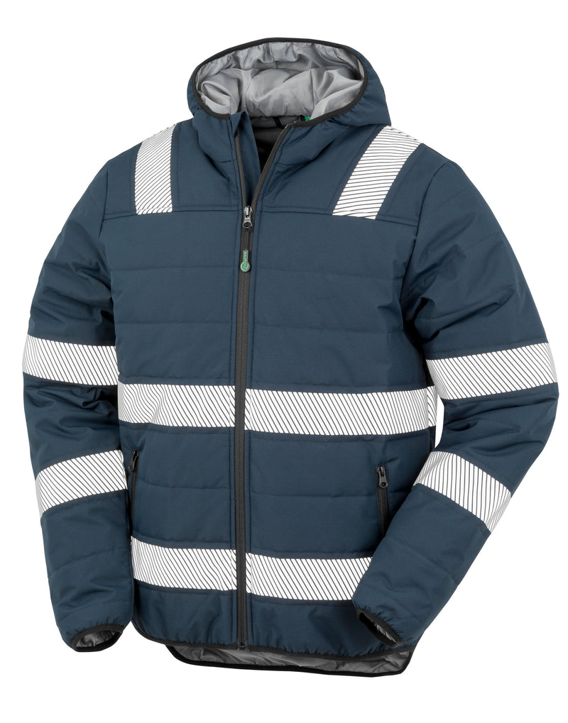 Result Recycled Recycled Ripstop Padded Safety Jacket - Navy