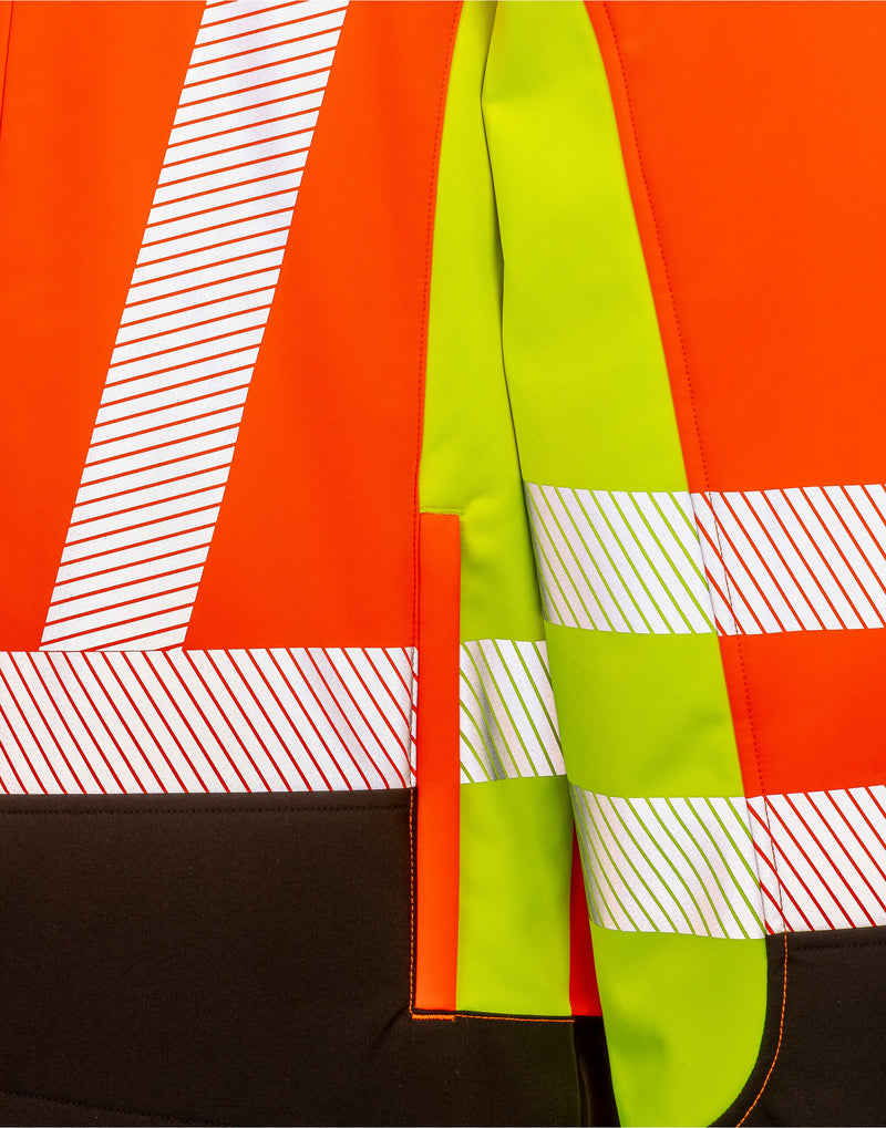 Result Recycled 3-Layer Printable 3-Tone Safety Softshell - Fluor Yellow/Fluor Orange/Black