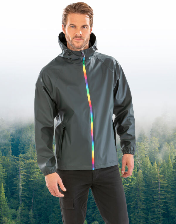 Result Recycled Prism Pu Waterproof Jacket - Black Olive