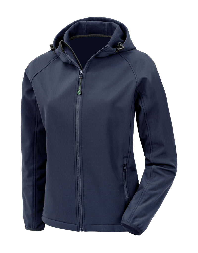 Result Recycled Ladies 3-Layer Recycled Printable Hooded Softshell - Navy