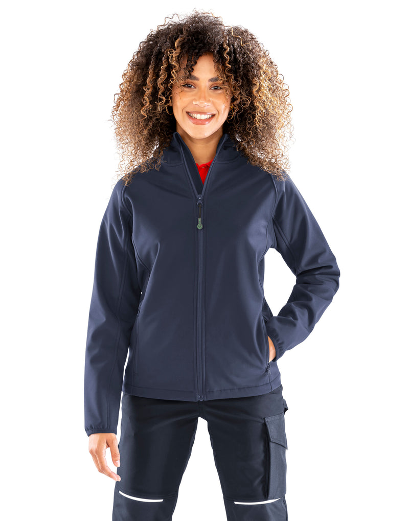 Result Recycled Ladies 3-Layer Recycled Printable Hooded Softshell - Navy