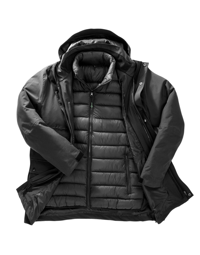 Result Recycled Recycled 3-In-1 Padded Ripstop Jacket - Black