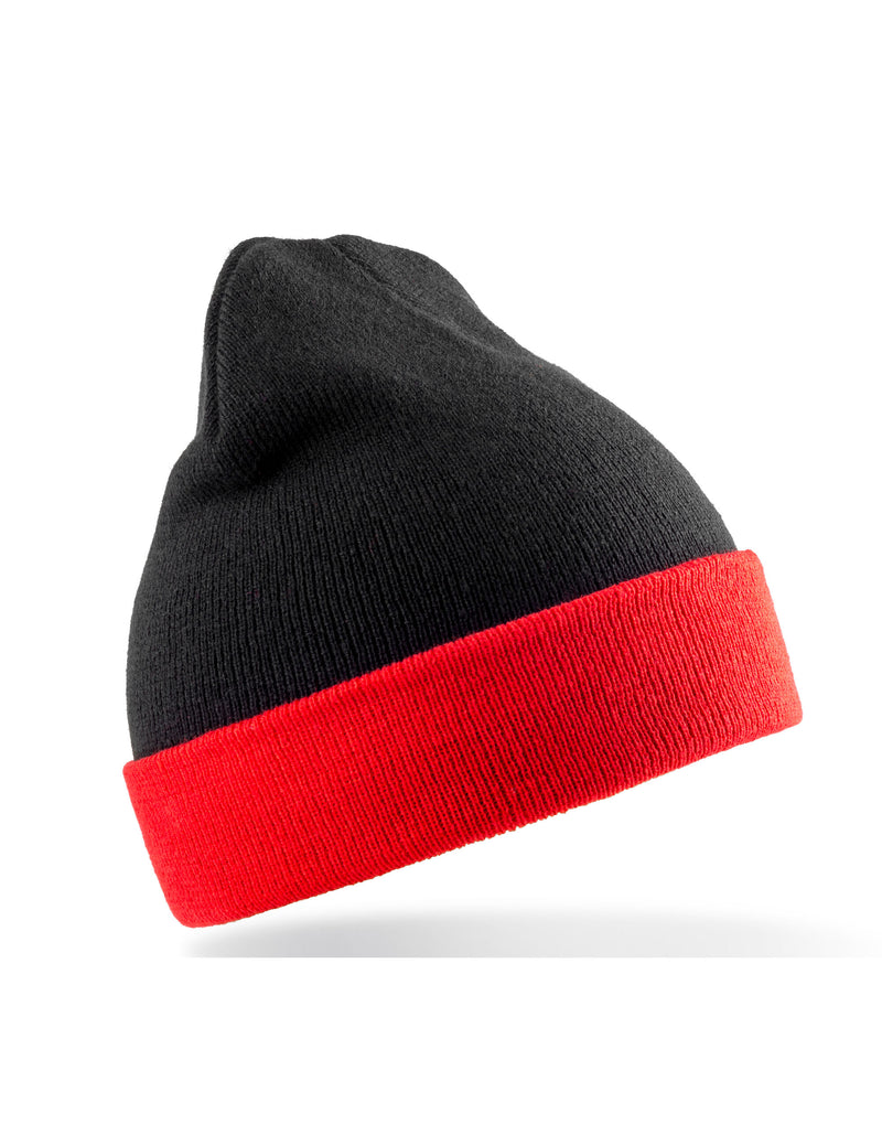Result Recycled Recycled Black Compass Beanie - Black/Red