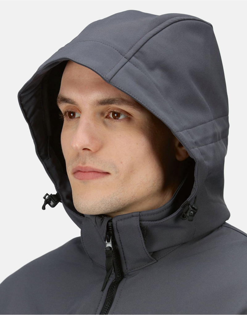 Regatta Professional TRA701 Venturer 3 Layer Hooded Softshell - Seal Grey/Black