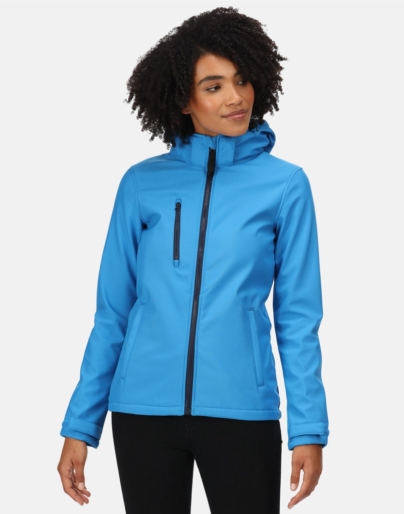 Regatta Professional TRA702 Women'S Venturer Hooded Softshell - French Blue / Navy