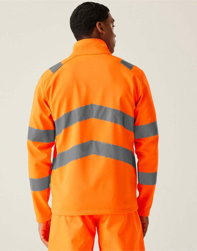 Regatta High Visibility TRA712 Hi-Vis Pro Contract Ablaze 2 Layer Softshell Jacket (Class 3) - Hi Vis Orange