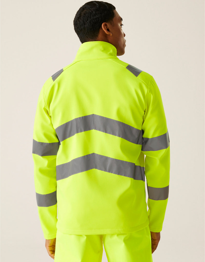 Regatta High Visibility TRA712 Hi-Vis Pro Contract Ablaze 2 Layer Softshell Jacket (Class 3) - Hi-Vis Yellow