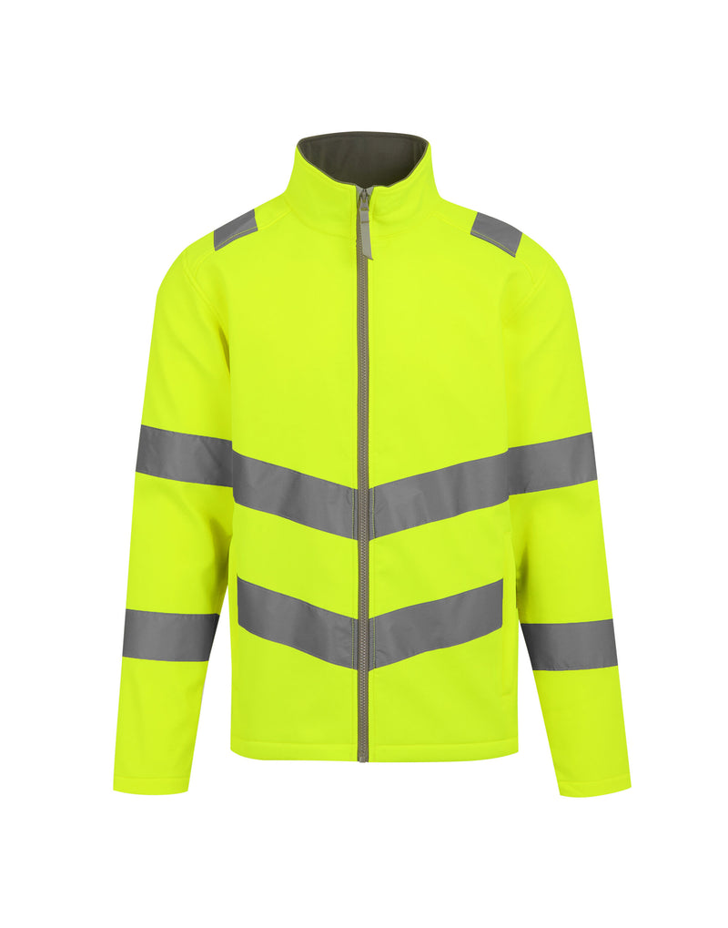 Regatta High Visibility TRA712 Hi-Vis Pro Contract Ablaze 2 Layer Softshell Jacket (Class 3) - Hi-Vis Yellow