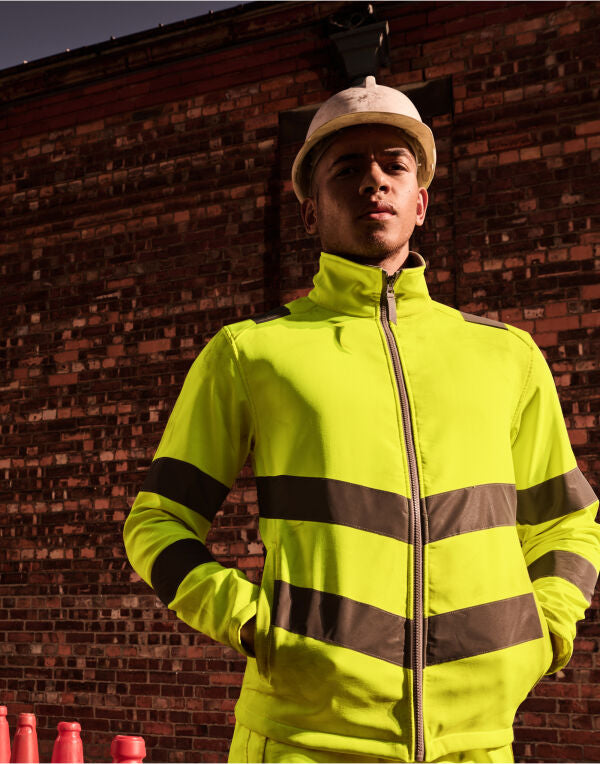 Regatta High Visibility TRA712 Hi-Vis Pro Contract Ablaze 2 Layer Softshell Jacket (Class 3) - Hi Vis Orange