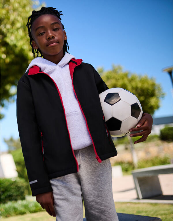 Regatta Junior Ablaze 2 Layer Softshell - Black/Black