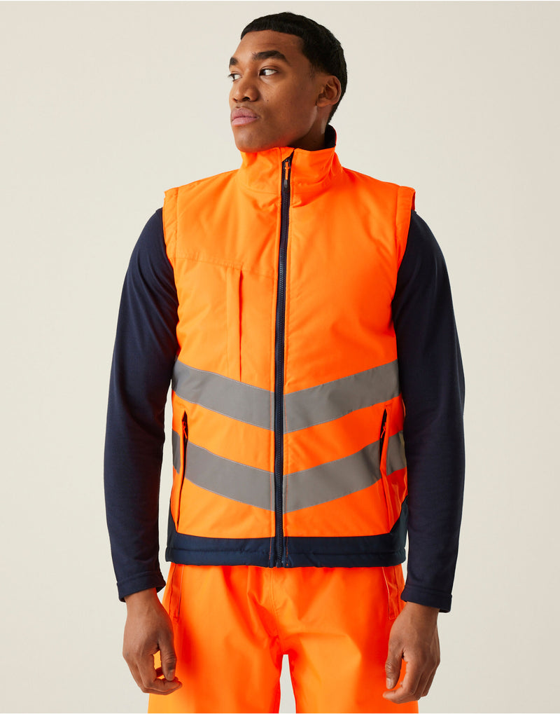 Regatta High Visibility TRA840 Pro Two Tone Insulated Bodywarmer - Orange/Navy