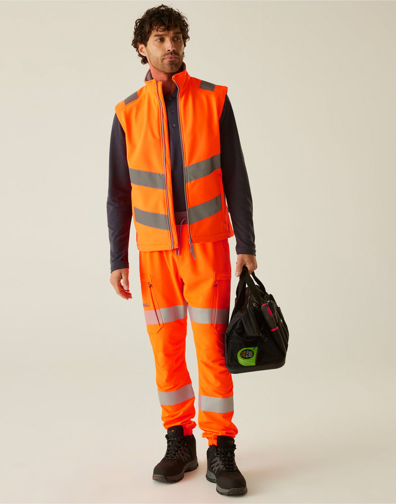Regatta High Visibility TRB201 Hi-Vis Pro Contract Ablaze Softshell Bodywarmer - Hi Vis Orange