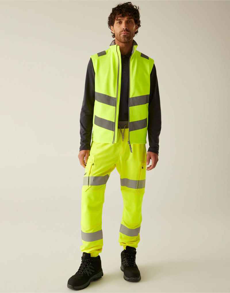 Regatta High Visibility TRB201 Hi-Vis Pro Contract Ablaze Softshell Bodywarmer - Hi-Vis Yellow