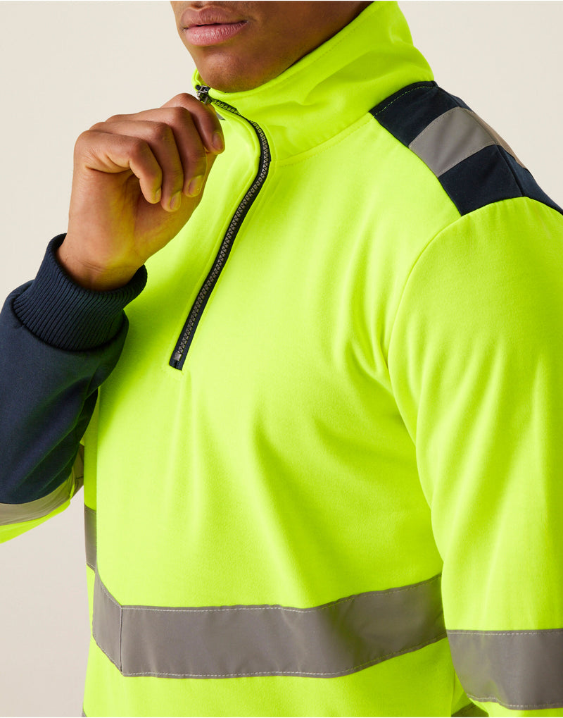 Regatta High Visibility Pro Two Tone 1/4 Zip Sweat Top