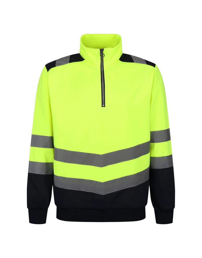 Regatta High Visibility TRF670 Pro Two Tone 1/4 Zip Sweat Top - Hi-Vis Yellow/Navy