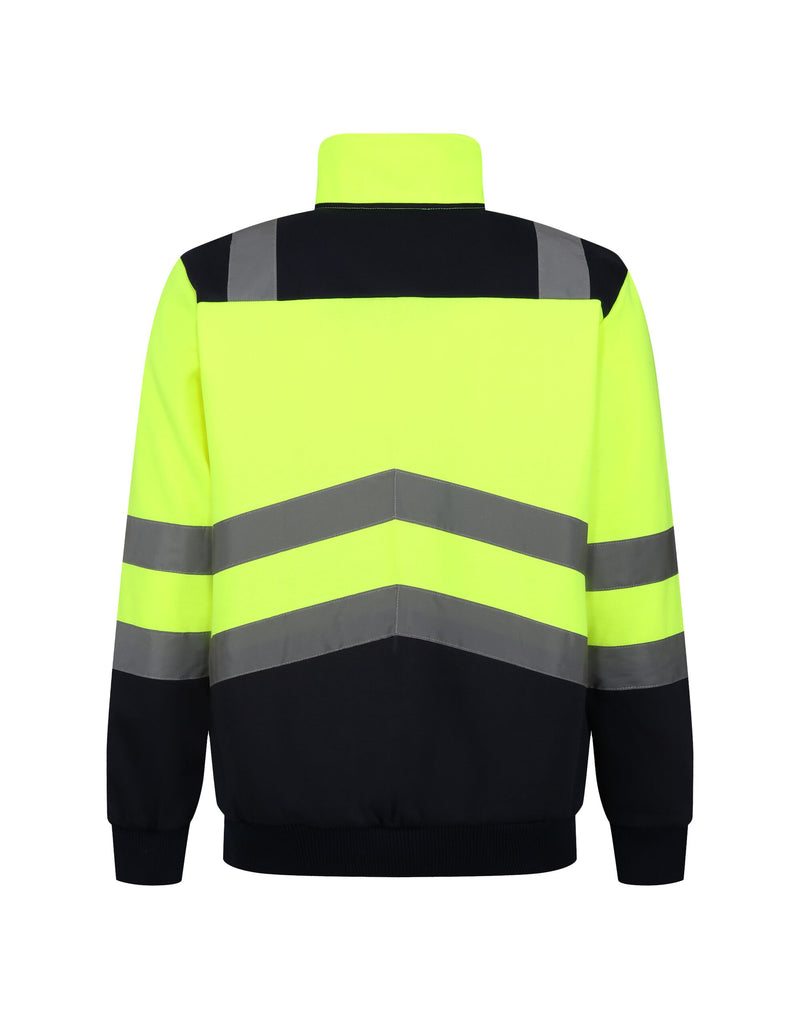 Regatta High Visibility TRF670 Pro Two Tone 1/4 Zip Sweat Top - Hi-Vis Yellow/Navy
