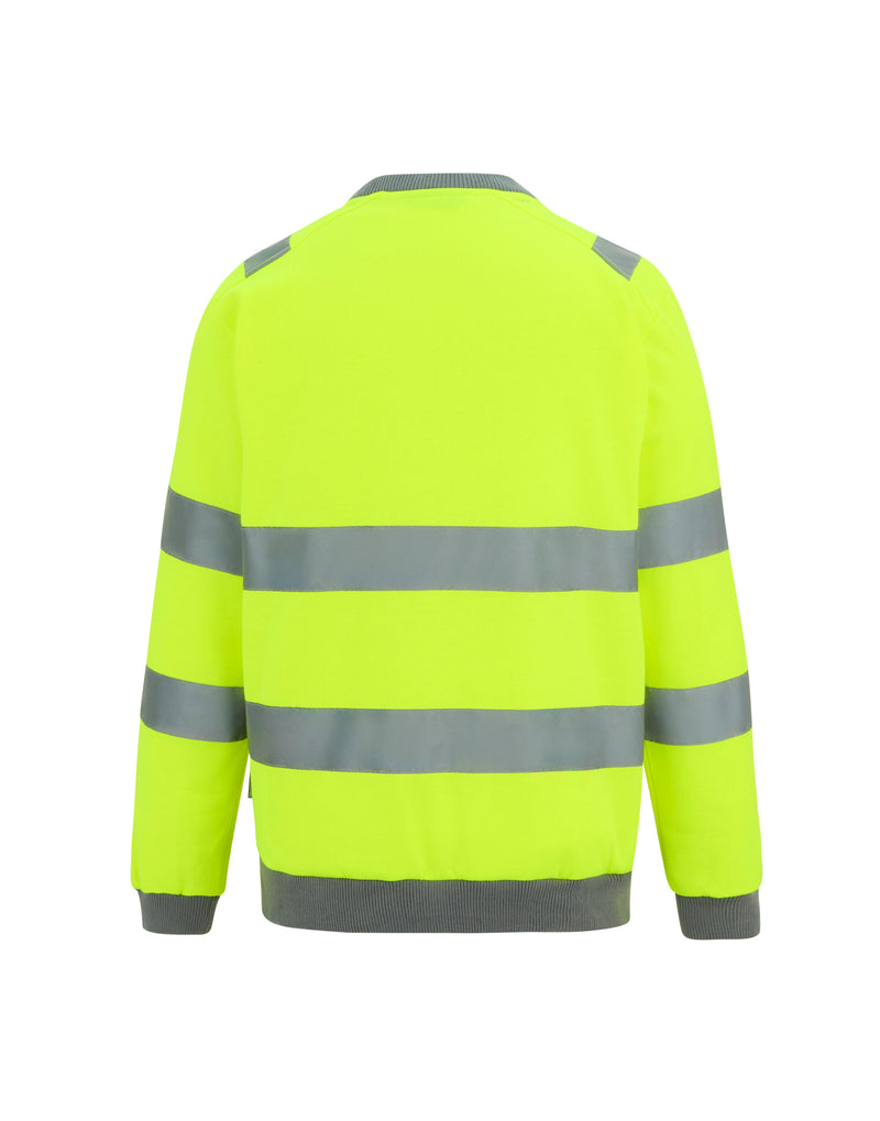 Regatta High Visibility TRF813 Hi-Vis Pro Contrast Crew Neck Sweatshirt - Hi-Vis Yellow
