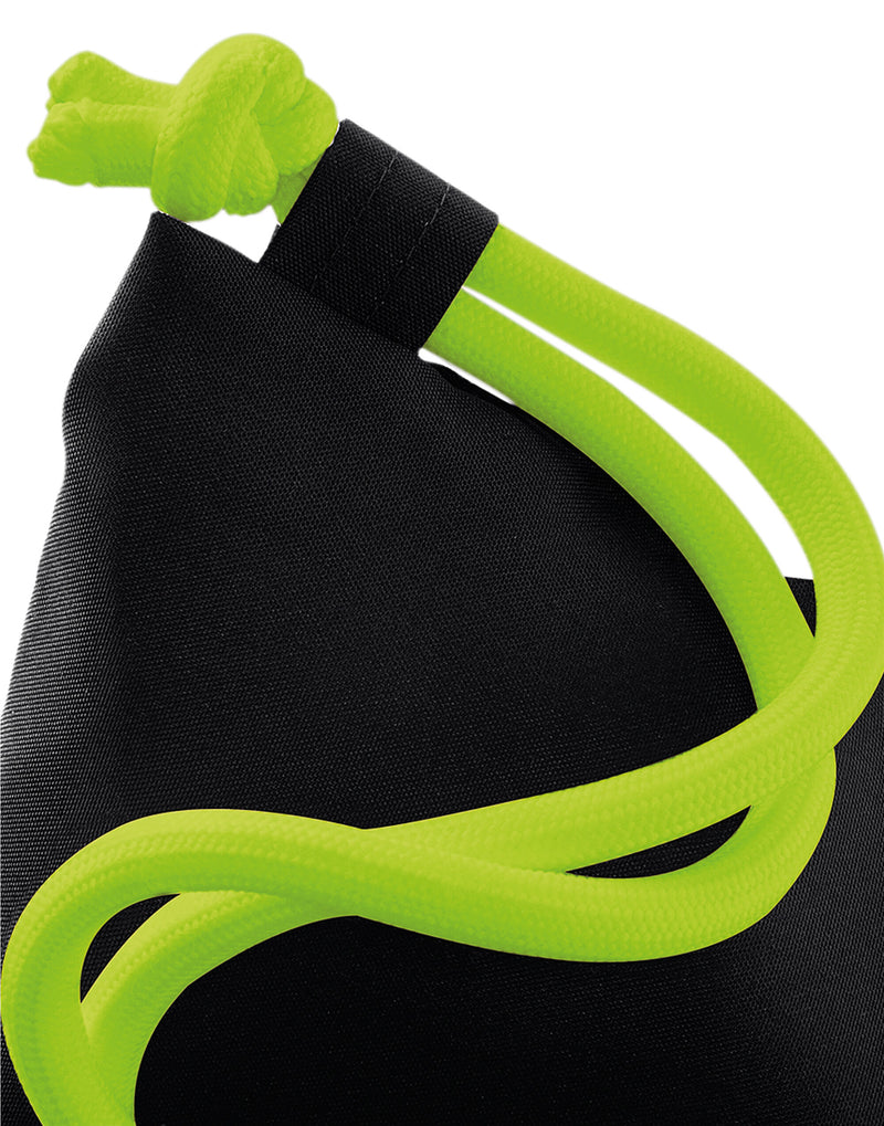 A charcoal grey Bagbase Icon Gymsac, ideal for custom printing.