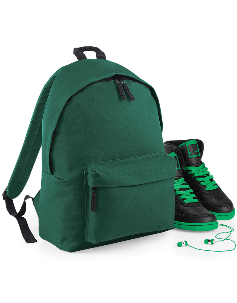 A kelly green junior fashion backpack.