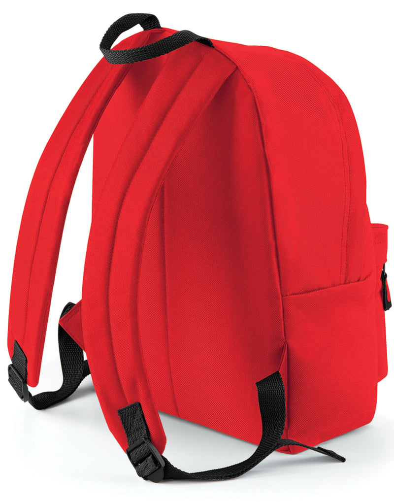 A deep red junior fashion backpack.
