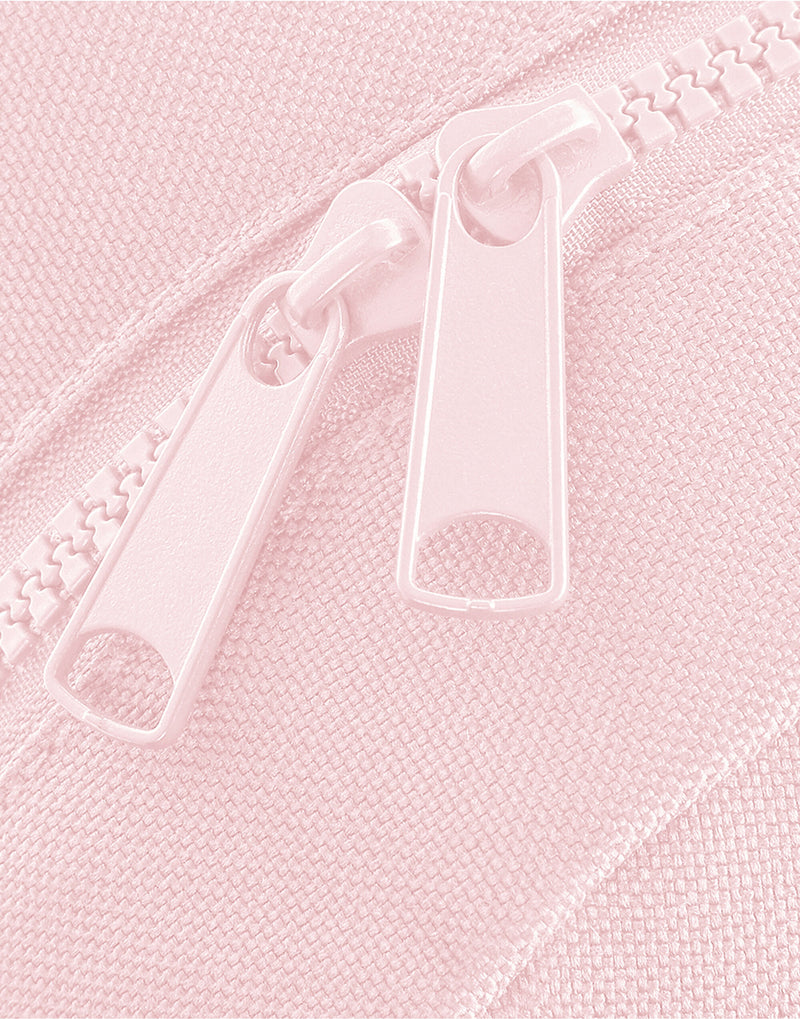 Interior view of the black mini accessory case with zip pockets.
