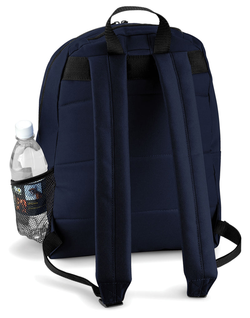 A royal blue recycled roll-top backpack.