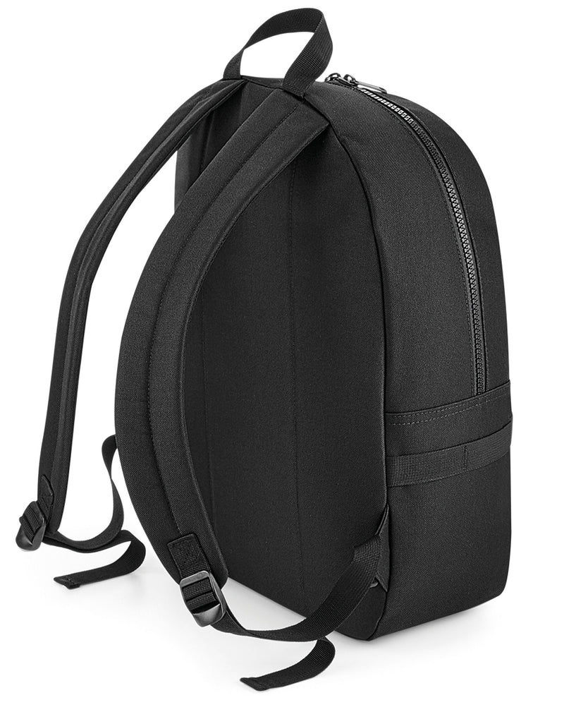 The insulated main compartment of the black cooler backpack.