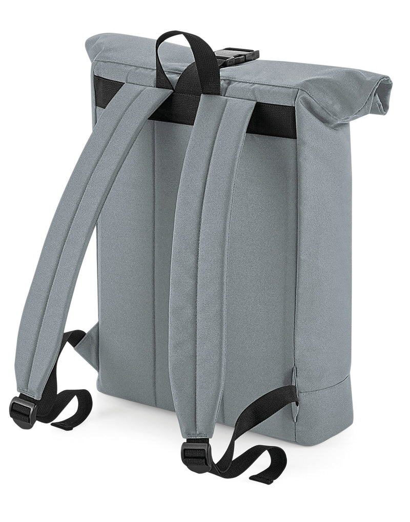 Front view of the Bagbase recycled twin-handle cooler backpack, featuring a modern design with a front slip pocket.