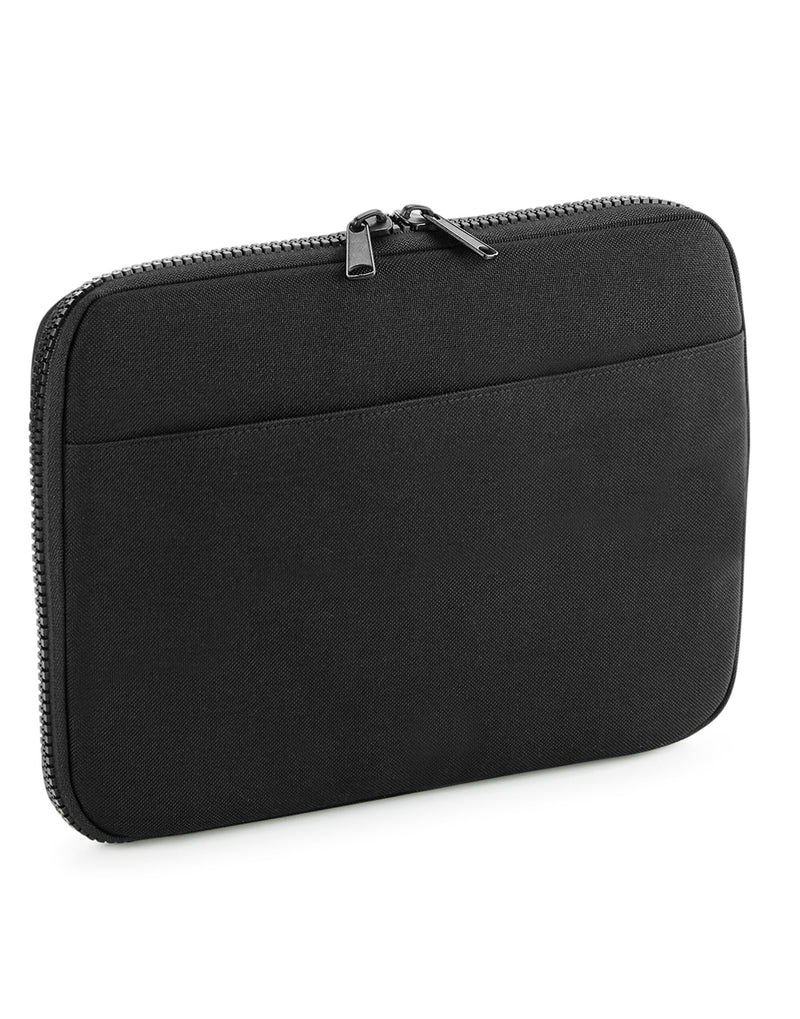 Front view of the black Bagbase Essential Tech Organiser, a compact case for cables and accessories.