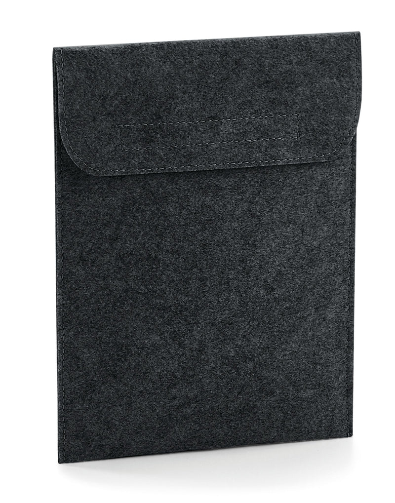 The Bagbase Felt iPad Slip in dark grey marl, a protective and stylish sleeve for tablets.