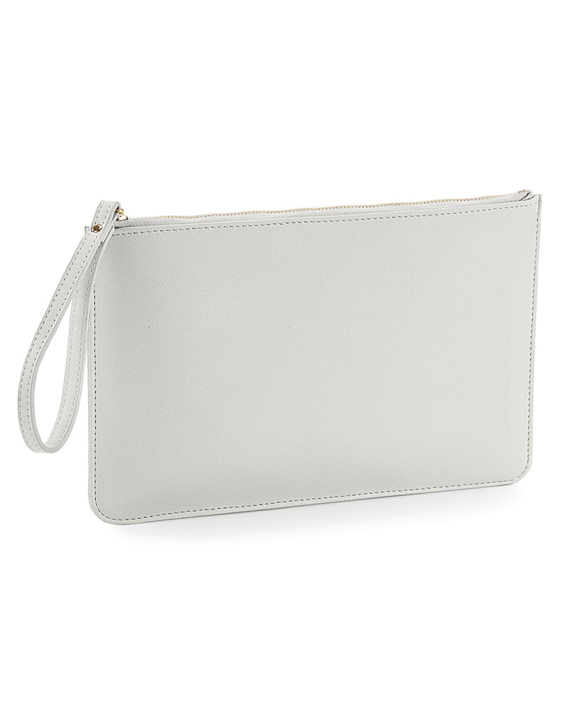 Three-quarter view of the soft pink Boutique Accessory Pouch.