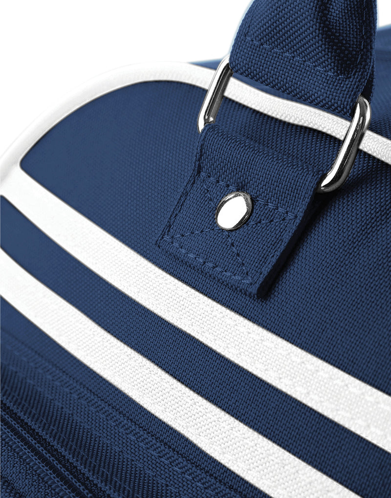 The white and fuchsia Retro Bowling Bag, a fun and feminine option.