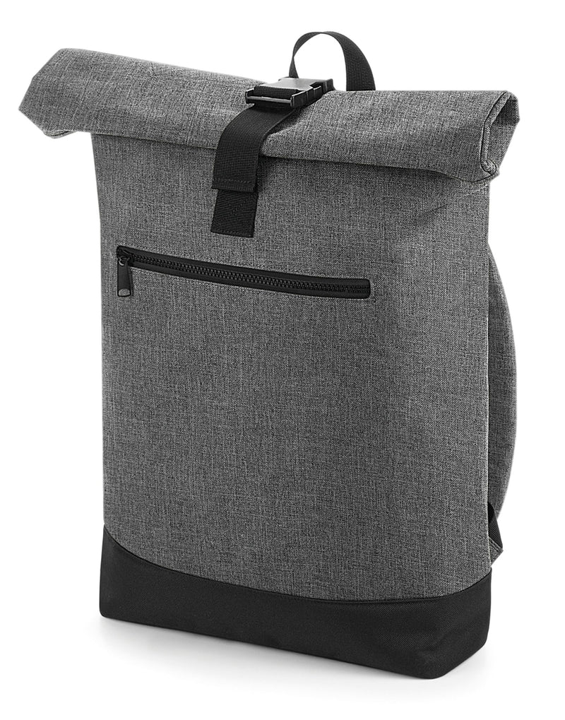 Detail of the reinforced base on the Bagbase Roll-Top Backpack, ensuring durability and longevity.